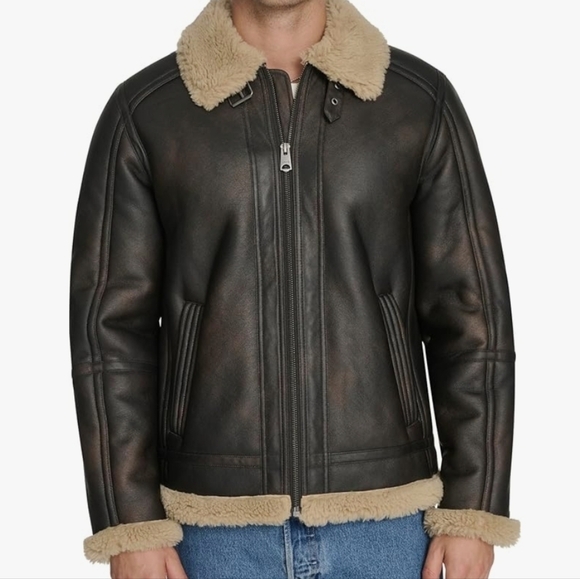 NWT Levi's Mens Faux Shearling Aviator Bomber XL/L Coat Jacket